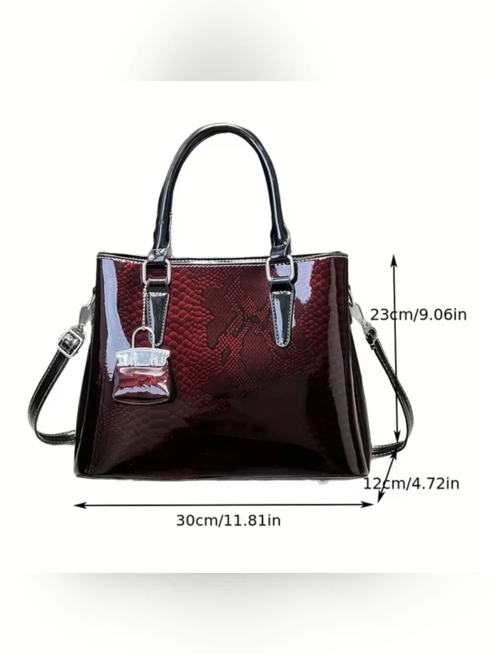 Purple Snakeskin satchel handbag with silver hardware & coin purse...Now $30